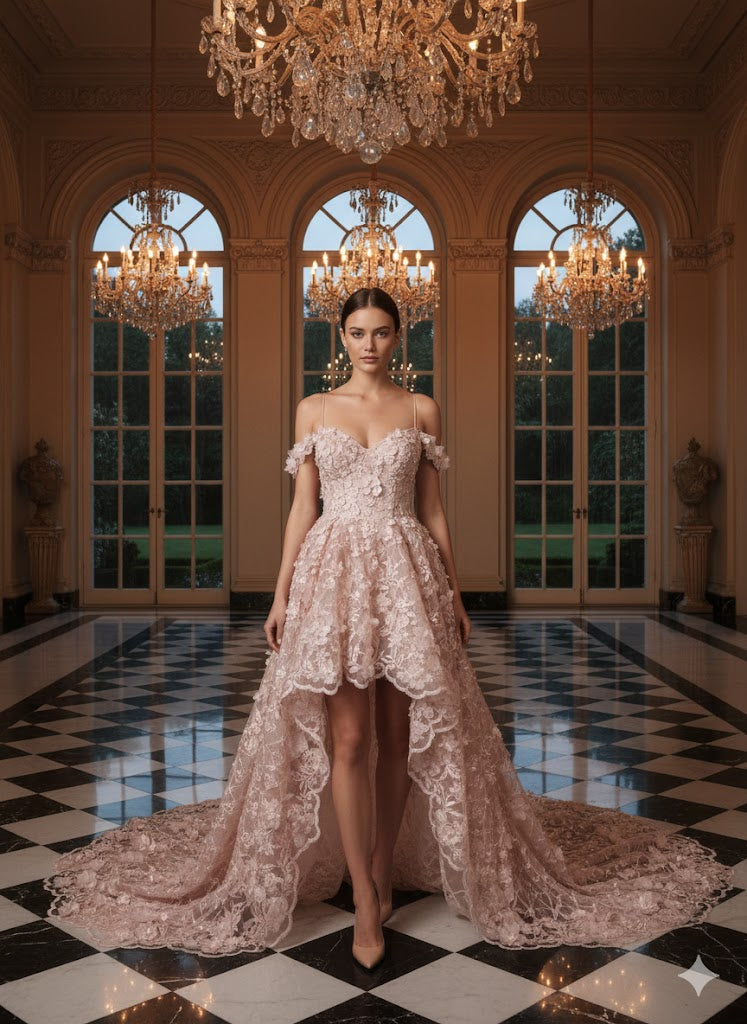 Tul bordado A862, ideal para vestidos de noche de boda y de xv años – tela por metro Ceremonia Textil